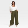 Women's Mid-Rise Straight Leg Crinkle Satin Pull-On Pants - A New Day™ - 3 of 3