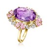 Ross-Simons 9.00 Carat Amethyst and 1.90 ct. t.w. Pink Sapphire Ring With .11 ct. t.w. Diamonds in 14kt Yellow Gold - 3 of 4