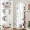 Whisen Flannel Wavy Full-Length Mirror with Soft Padded Wooden Design, Irregular Floor or Wall Mirror, 3 Colors - 4 of 4
