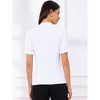 INSPIRE CHIC Women's Bow Tie Neck Solid Color Elastic Cuffs Elegant Office Short Sleeve Blouse - 4 of 4