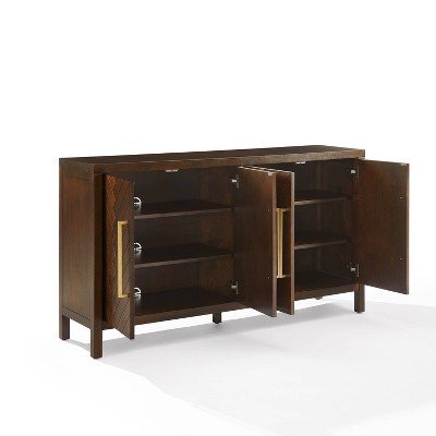 Herringbone Dark Brown Sideboard with Cable Management