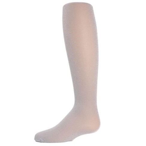 Memoi Girls Shining Star Shimmer Tights Silver 12 14
