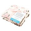 Hudson Baby Infant Girl Flannel Cotton Washcloths, Neutral Pink Floral 10 Pack, One Size - 2 of 4