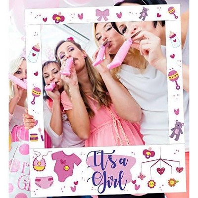 LEMONSODA Baby Shower Party Frame Photo Prop, 35 X 30 inches (Girl)