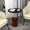 LeisureMod Round Side Table Modern Accent End Table Versatile Indoor Nightstand with Stainless Steel Pedestal Base Malta Series - 3 of 4