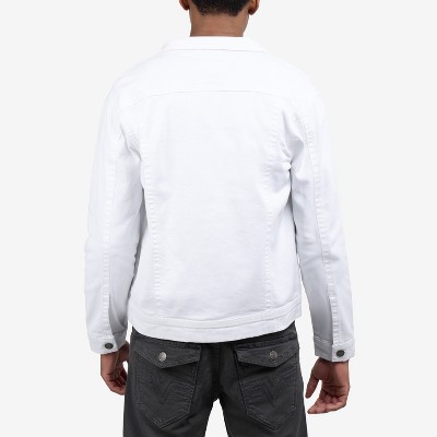 CULTURA Men's Saddle Stitch Color Denim Jacket With Flap Pocket in WHITE Size S — фото 2