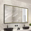 LNC  Bathroom Mirrors 35.8-in W x55.1-in H Rectangular Black Framed Luxury Wall Mirror - 2 of 4