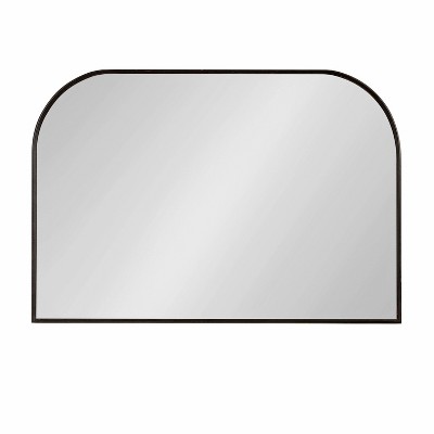 Caskill Black Arched Wall Mirror with Wood Frame