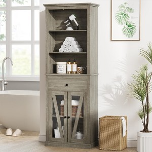 67'' Tall Bathroom Cabinet Storage, Storage Cabinet with Shelves, Drawers, and Doors, Adjustable Shelves - 1 of 4