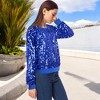 Anna-Kaci Women's Sequin Long Sleeve Sparkly Pullover Sweatshirt - 2 of 4