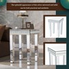 Lirago 15" Modern Glass Mirror Side Table with Adjustable Height, Crystal Design Silver End Table for Living Room Bedroom Easy Assembly - 4 of 4