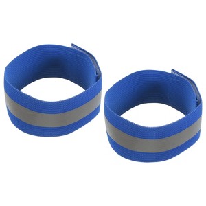 Unique Bargains Reflective Bands for Arm Wrist Ankle Leg Strip Wide Green 2 Pack - 1 of 4