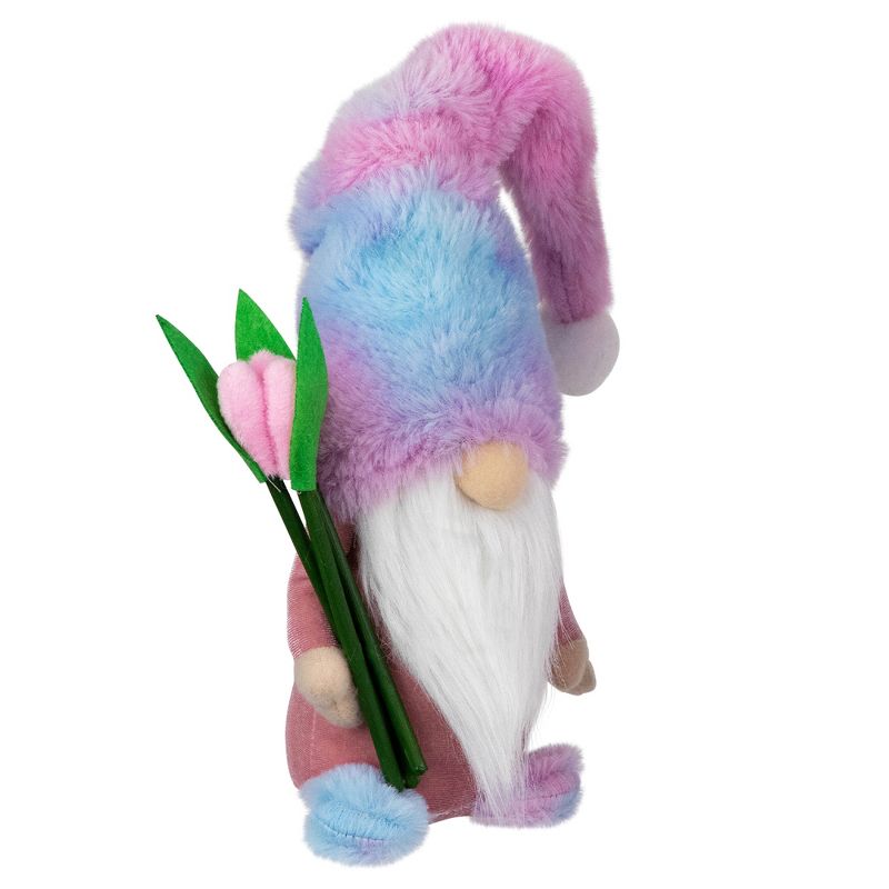 Northlight Gnome Boy with Tulips Spring Figurine - 15" - Purple and Blue, 4 of 6