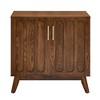 Homy Casa Wooden Storage Cabinet with Double Doors and Mid-Century Legs, Brown - 4 of 4