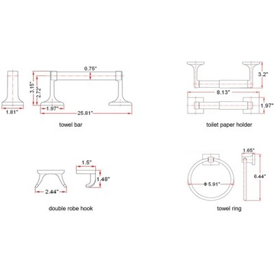 Millbridge Polished Chrome 4-Piece Bathroom Accessory Kit