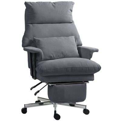 HOMCOM Large Overstuffed Office Chair, High Back Desk Chair with Lumbar Support, Footrest, Swivel Wheels, Reclining Computer Chair