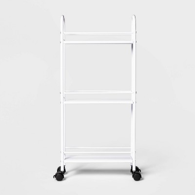 White 3-Tier Rolling Cart Hanging Organizer Cup