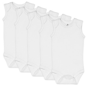 Honest Baby 5-Pack Organic Cotton Sleeveless Bodysuits - 1 of 4