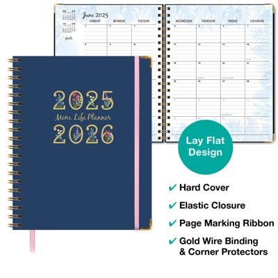 Global Printed Products AY 2025-2026 Mom Planner - 8"x10" (Navy Gold Numbers)