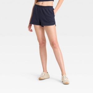 Women's French Terry Mid-Rise Lace Trim Pull-On Shorts - Wild Fable™ - 1 of 3