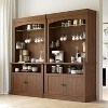 72-inch High Coffee Bar Cabinet, with LED Lights, Storage Cabinet, Microwave Oven Rack, wine Rack, Glass Rack, Dining Room, Warm Brown - 4 of 4