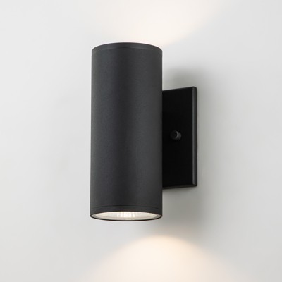 LLHZSY 2-Light 7" Modern Industrial LED Outdoor Wall Light Fixture-Black-3000K Warm Light