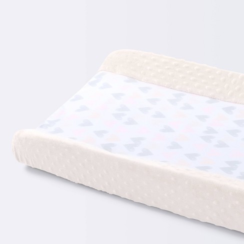 Wipeable Changing Pad Cover with Plush Sides Hearts - Cloud Island™ Pink - image 1 of 4