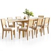 Dining Table Set, Extendable Rectangular Table with Natural Cane Back Chairs, Kitchen Table for Family Meals, Small to Large Spaces-Tanpinhause - 3 of 4