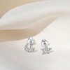 Girl's Star & Moon CZ Screw Back Sterling Silver Earrings - In Season Jewelry - 4 of 4