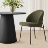 Small Dining Table Set for 2, Modern Round Pedestal Table and Upholstered Chairs with Metal Legs for Kitchen Nook or Dining Room-Tanpinhause - 2 of 4