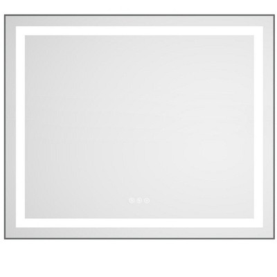 Ridstar 36 in. W x 30 in. H Gray Rectangular Bathroom Mirror with LED Lights