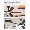 Arceso 52" Black Modern Ceiling Fan with Light and Remote Control, DC Motor, 6-Speed, Timer for Indoor - 3 of 4