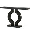 Resenkos Entryway Table, Console Sofa Table,43" Mirrored Console Table, Modern Silver Sofa Table with O-Shaped Base,Black - 4 of 4