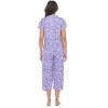 Casual Nights Women's Rayon Printed Short Sleeve Capri Pajama Set - 4 of 4