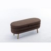 NicBex 48.88" Velvet Upholstered Ottoman Bench,Foot Stool with Wooden Legs,End of Bed Storage Bench for Bedroom&Living Room,Bedroom Furniture - 2 of 4
