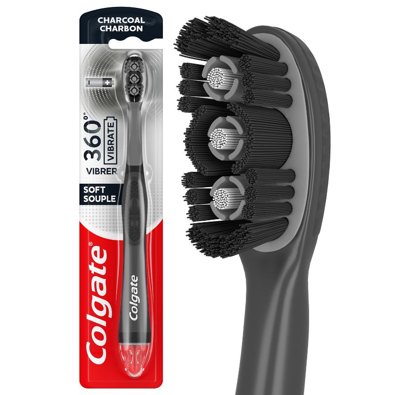 Colgate 360 Charcoal Sonic Powered Vibrating Toothbrush - Soft - 1ct, 1 of 10