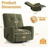 Acekool Manual Recliner Chair, Linen Upholstered Swivel Rocker Glider, Adjustable Single Armchair - 2 of 4