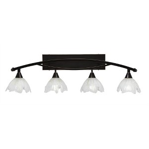 Toltec Lighting Bow 4 - Light Vanity in  Black Copper with 7" Gold Ice Shade - 1 of 1