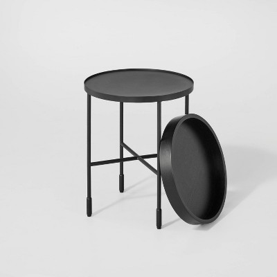 Wood &#38; Metal Accent Side Table - Black - Hearth &#38; Hand&#8482; with Magnolia