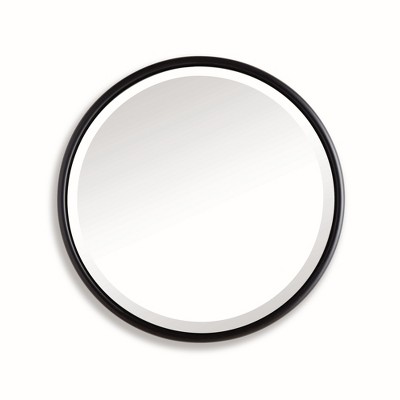Plum & Post Ryland Mirror Small - Black Round Iron Frame - Beveled Edge