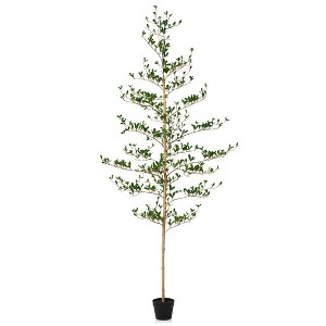 DR.Planzen 5-7FT Artificial Olive Tree with Real Wood Branches & Lifelike Fruits - Faux Indoor/Outdoor Green Leaves Fake Tree for Home Decor - 1 of 4