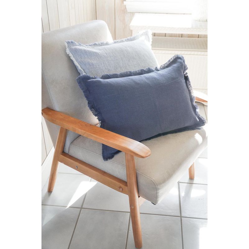 Navy Blue Down Alternative So Soft Linen Pillow, 3 of 5