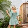 Coolmee Women's Summer Dresses Deep V Neck Elegant Bow tie Mini Dress - 3 of 4