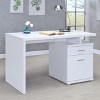 Gulches Contemporary Sleek Office Computer Desk ¨C 2-Drawer (Storage + File), Reversible Set-Up, Silver Metal Details for Home/Commercial Office - 3 of 4