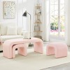 GDFStudio Stacey 44" U-Shaped Teddy Upholstered Wood Stackable Nesting Ottoman Set - 2 of 4