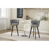 Upholstered Swivel Counter Height Bar Stools Set of 2 with Backs and Footrest for Kitchen Island, Home Bar, or Dining Room - 4 of 4