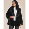 INSPIRE CHIC Women's Faux Fur Winter Lapel Shaggy Warm Fluffy Jacket with Pockets - 3 of 4
