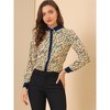 Allegra K Women's Point Collar Long Sleeve Floral Printed Button Down Shirt - 3 of 4
