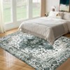 Washable Vintage Rug Non Slip Low Pile Rug Soft Throw Floor Cover Floral Foldable Indoor Carpet for Living Room Bedroom Playroom Nursery - 4 of 4