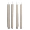 LumiPur 4pc 1"x9"  Signature Collection Flickering Flameless LED Wax Taper Candle Gray Fog - 3 of 4